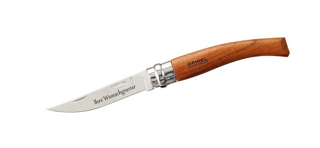 Opinel Taschenmesser No 08, Slim-Line, rostfrei, Padouk, Namensgravur möglich von Opinel