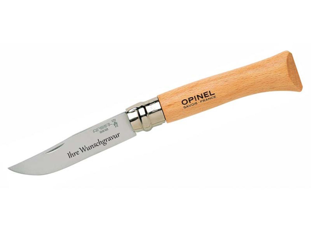 Opinel Taschenmesser No 09, Buche, rostfrei, mit Namensgravur Opinel Taschenmesser No 09, Buche, rostfrei, mit Namensgravur von Opinel