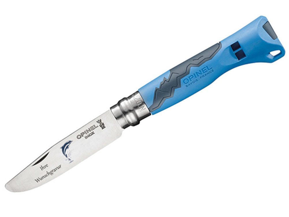 Opinel Taschenmesser OUTDOOR JUNIOR, blau Delfinmotiv, mit Namensgravur Opinel Taschenmesser OUTDOOR JUNIOR, blau Delfinmotiv, mit Namensgravur von Opinel