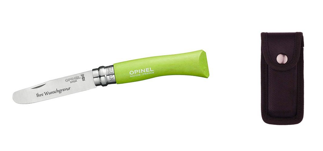 Opinel Taschenmesser Opinel No 07 Kindermesser grün, mit Namensgravur + Etui Opinel Taschenmesser Opinel No 07 Kindermesser grün, mit Namensgravur + Etui von Opinel