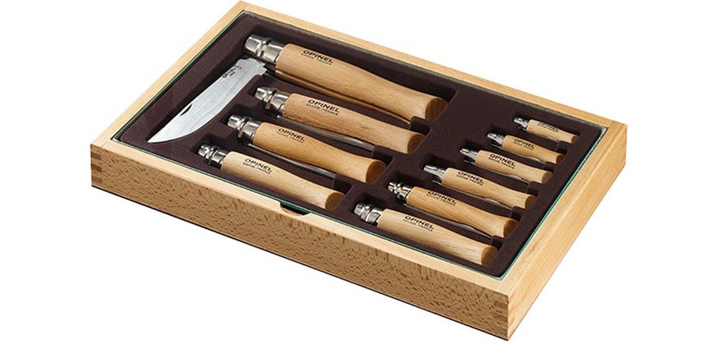 Opinel Taschenmesser Opinel-Sortiment, rostfrei in Holzkassette, 10 Opinel-Messer Opinel Taschenmesser Opinel-Sortiment, rostfrei in Holzkassette, 10 Opinel-Messer von Opinel
