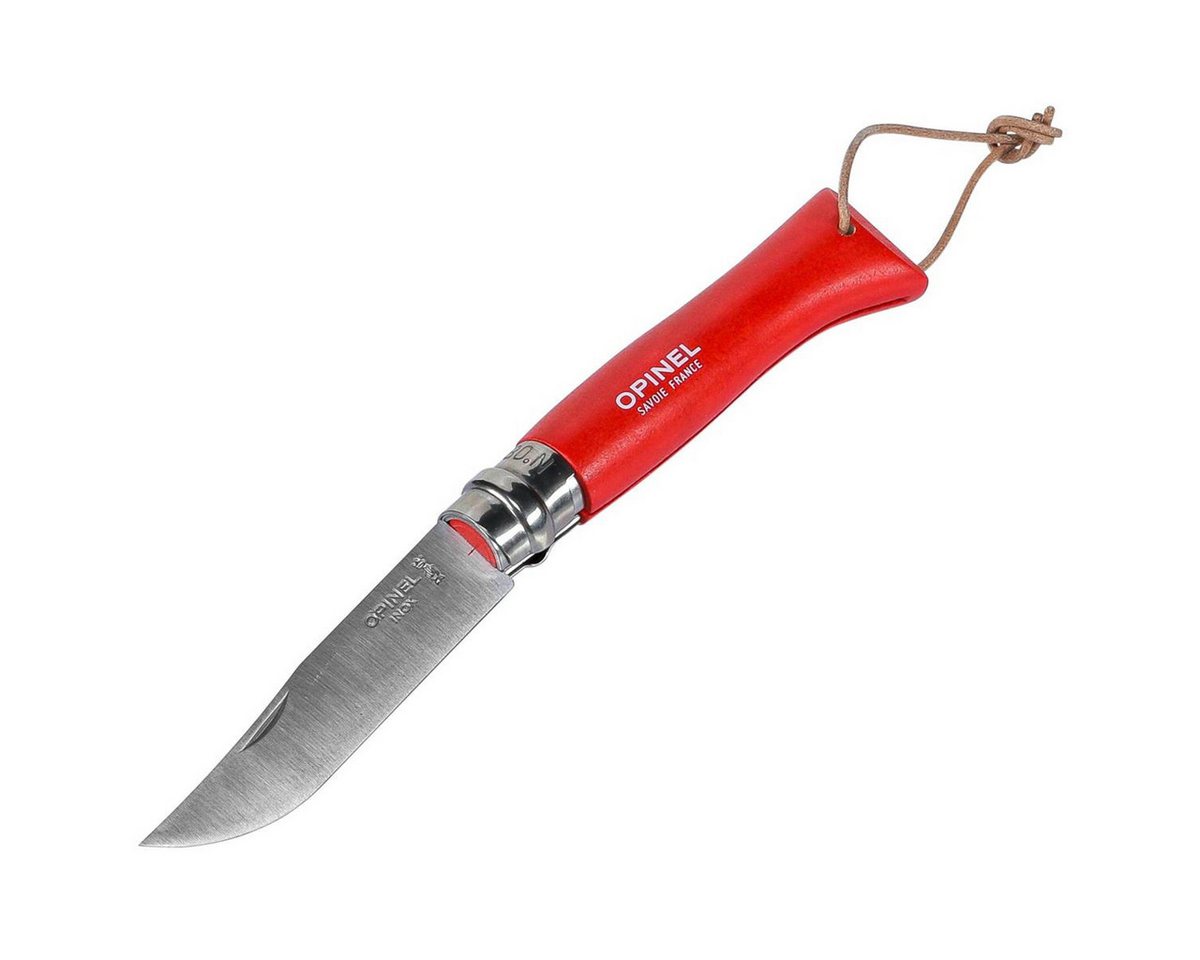 Opinel Universalmesser Taschenmesser No. 08 inkl. Kunstlederetui, rot von Opinel