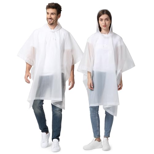 Opret Regenponcho Damen Herren Wasserdicht 2 Stück Weiß, Regencape Damen Herren, Leicht Wiederverwendbar Regenschutz, Poncho Regen mit Raum für Rucksäcke für Wandern, Festival und Outdoor Opret Regenponcho Damen Herren Wasserdicht 2 Stück Weiß, Regencape Damen Herren, Leicht Wiederverwendbar Regenschutz, Poncho Regen mit Raum für Rucksäcke für Wandern, Festival und Outdoor von Opret