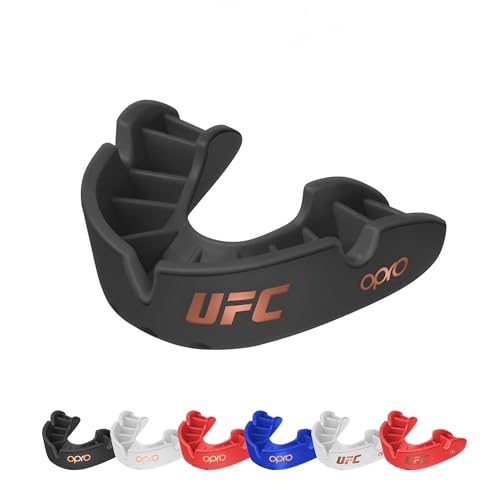 OPRO Bronze Level UFC SportZahnschutz für Erwachsene und Kinder mit Etui und Anpassvorrichtung, Zahnfleischschutz für UFC, MMA, Boxen, BJJ und andere Kampfsportarten (Schwarz, Erwachsene) von Opro