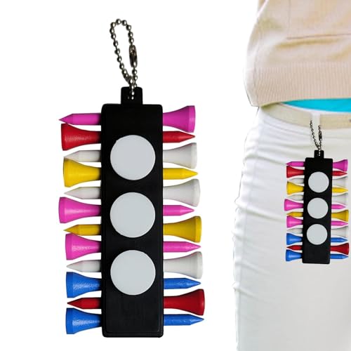 Opvonxeh Golf-Tee-Organizer | 12 Aufbewahrungslöcher Golf Tees Beutelhalter | Golf-Tee-Halter für Tasche, der an der Golftasche befestigt Werden kann. Schneller und einfacher Zugriff von Opvonxeh