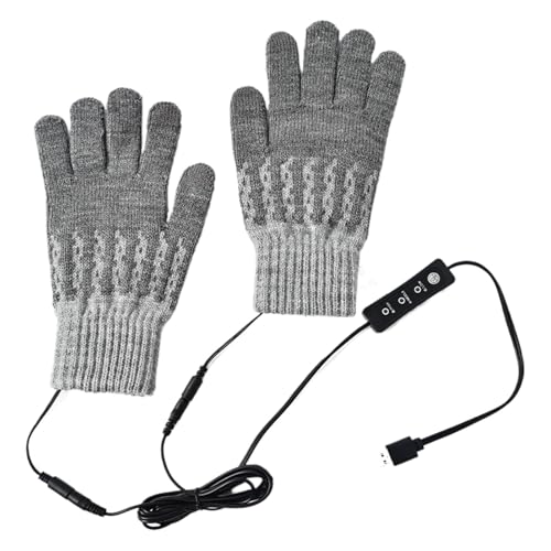 Opvonxeh Wärmebetriebene Handschuhe, Winter Warmer, USB Heated Gloves, Adjustable Heating Mittens, Removable Snow Gloves, Winter Snow Gloves, Heated Gloves for Driving, Warm Gloves for Hiking von Opvonxeh