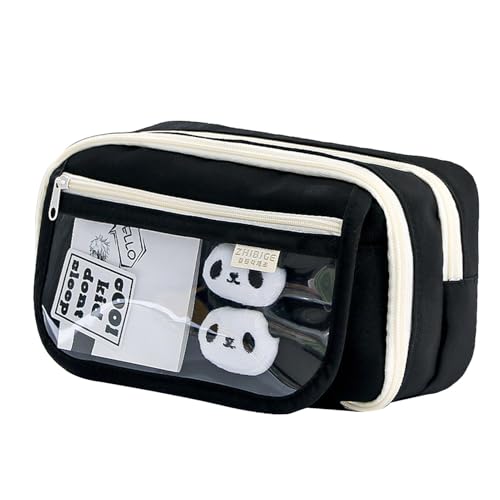 Panda Pencil Case | Großes Fassungsvermögen | Stationery Pen Storage Pouch, tragbar Reißverschluss Bleistift Organizer, Stifthalter mit Kompartments, Stifteaufbewahrung, Tasche für Stifte und Stifte, von Opvonxeh