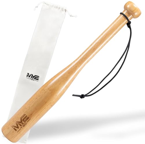 Oramics Holz Baseballschläger Softballschläger für Kinder Teennager Jugendliche 48cm 18Zoll inklusive Tragetasche, Baseball Schläger mit Schlaufe aus einem Stück Holz gefertigt (Naturholz, 48 cm) von Oramics