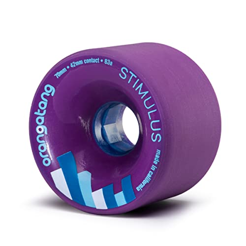 Orangatang Stimulus 70 mm 83a Freeride Longboard Skateboard Wheels w/Loaded Jehu V2 Bearings (Purple, Set of 4) von Orangatang