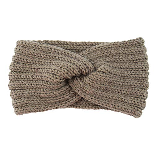 Haarband Stretch Cable Winter-Haarreif, weiche Haarbügel, wärmer für Frauen Laufen Stirnband Winter (Khaki, One Size) von Orbgons