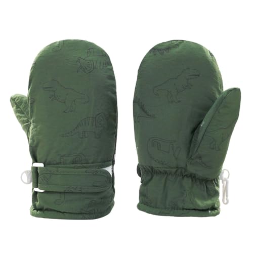 Orbgons Schneehandschuhe Kinder, Fäustlinge Skihandschuhe Kinder Wasserdicht Winddicht Skihandschuhe Kinderhandschuhe Winter Fäustlinge Für 4-14 Jahre Mädchen Jungen Skifahren (Army Green, 2-4 Years) von Orbgons