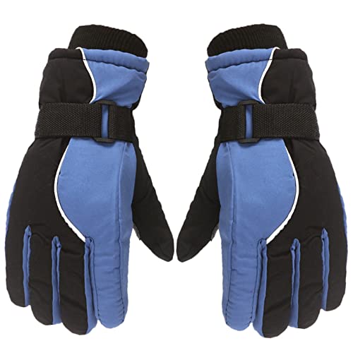 Ski Handschuhe Kind, Handschuhe Kinder, Wasserdicht Skihandschuhe Kinder Winterhandschuhe Für Jungen Mädchen Warme Atmungsaktiv Schneehandschuhe Winter Fingerhandschuhe Für 4-13 (Light blue, One Size) von Orbgons