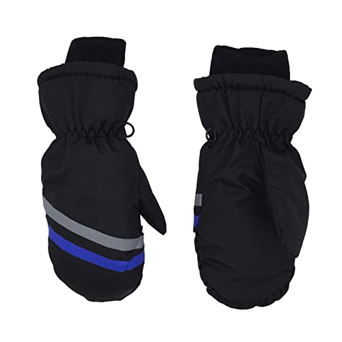 Winterhandschuhe Kinder, Kinder Skihandschuhe, Winddicht Wasserdicht Winterhandschue Warm Fäustlinge Sport Handschuhe Warme Atmungsaktiv Schneehandschuhe Winter Fingerhandschuhe Für (Black, 3-5 Years) von Orbgons