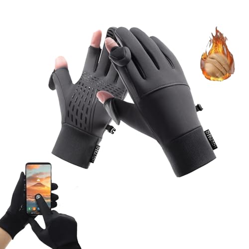 Thermo Slim Handschuhe, Naturvibes Handschuhe Thermo Mit Touchscreen-Funktionalität, Wasserdicht Und rutschfest Outdoor Thermoslim Handschuhe (Grau-A, M) von Ordaba