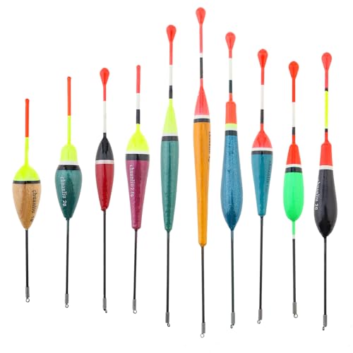 OriGlam 10 x Angelposen, Balsaholz-Bobber, Angelposen und Bobber, Angel-Bobber für Forelle, Barsch, Wels, Crappie, Panfish von OriGlam