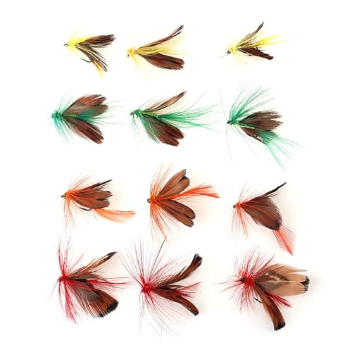 OriGlam Schmetterlings-Fliegenköder, handgefertigt, für Barsch, Panfish, Forelle, Lachs, 12 Stück OriGlam Schmetterlings-Fliegenköder, handgefertigt, für Barsch, Panfish, Forelle, Lachs, 12 Stück von OriGlam