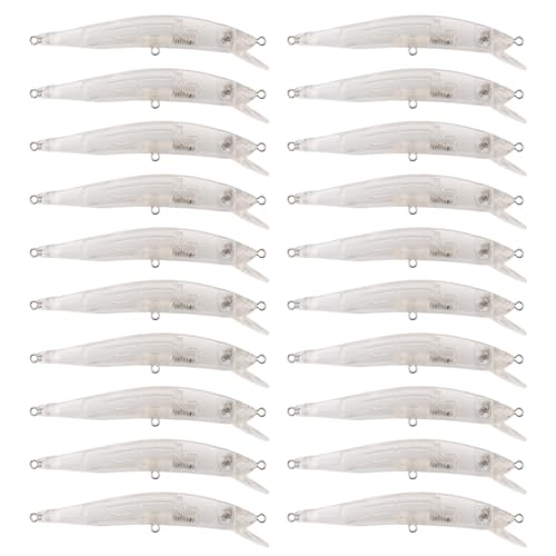 OriGlam 20 Stück unlackierte Elritze Crankbait, DIY harte Köder, Angelköder, Rohlinge, Topwater Köder für Barsch, Lachs, Forelle OriGlam 20 Stück unlackierte Elritze Crankbait, DIY harte Köder, Angelköder, Rohlinge, Topwater Köder für Barsch, Lachs, Forelle von OriGlam