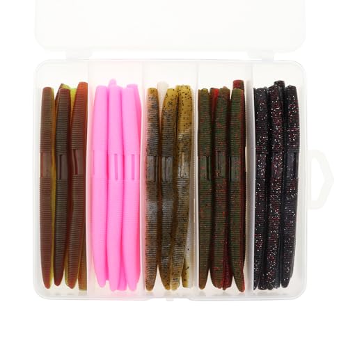 OriGlam 30 Stück weiche Kunststoffköder, Barsch-Angelköder, Senko Worms Wacky Worm Rig Würmer Angelköder Kit für Barsch, Forelle, Lachs, Zander, Angelwürmer, Köder OriGlam 30 Stück weiche Kunststoffköder, Barsch-Angelköder, Senko Worms Wacky Worm Rig Würmer Angelköder Kit für Barsch, Forelle, Lachs, Zander, Angelwürmer, Köder von OriGlam