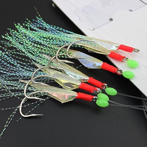 OriGlam leuchtende Angel-Rigs zum Angeln, Angelköder, Köder-Rigs, echte Fischhaut, Meeresvorfächer, leuchtende Angelperlen, High-Carbon-Haken für Süßwasser/Salzwasser OriGlam leuchtende Angel-Rigs zum Angeln, Angelköder, Köder-Rigs, echte Fischhaut, Meeresvorfächer, leuchtende Angelperlen, High-Carbon-Haken für Süßwasser/Salzwasser von OriGlam