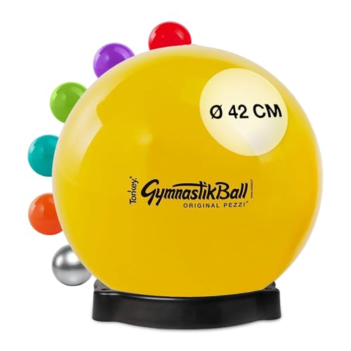 PEZZI - Gymnastikball Original Pezziball Standard 42cm mit Ballschale – Sitzball für Therapie, Sport & Büro - Universeller Trainingsball aus robustem PVC belastbar bis 400 kg – Gelb PEZZI - Gymnastikball Original Pezziball Standard 42cm mit Ballschale – Sitzball für Therapie, Sport & Büro - Universeller Trainingsball aus robustem PVC belastbar bis 400 kg – Gelb von PEZZI
