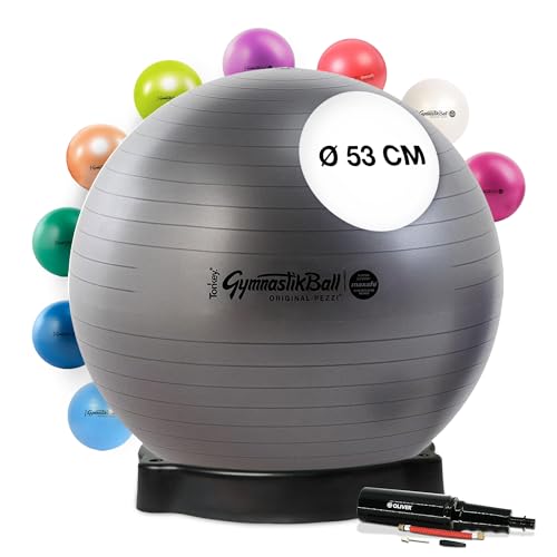 Original Pezziball MAXAFE 53 cm anthrazit m. Ballschale & Pumpe Gymnastikball von PEZZI