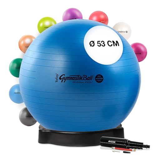 Original Pezziball MAXAFE 53 cm blau m. Ballschale & Pumpe Kombi Gymnastikball von PEZZI