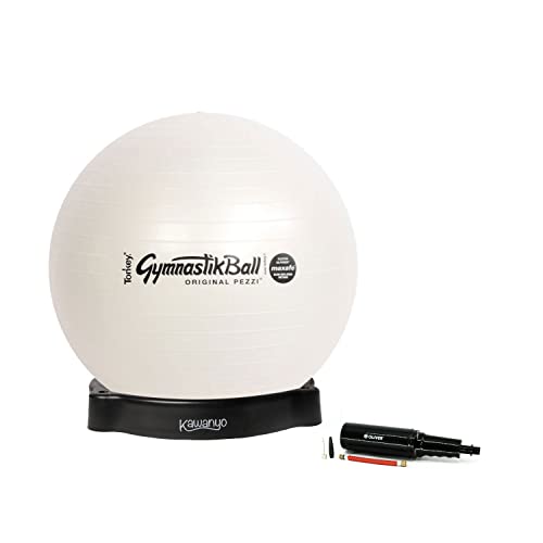 Original Pezziball MAXAFE 53cm pearlwhite mit Ballschale & Pumpe Gymnastikball von Original Pezzi