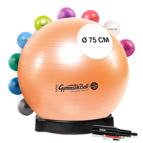 PEZZI - Gymnastikball Original Pezziball MAXAFE 75cm mit Ballschale & Oliver Rapid Pumpe – Sitzball für Therapie, Sport & Büro - Trainingsball aus Flexton Silpower® belastbar bis 400 kg – Kupfer PEZZI - Gymnastikball Original Pezziball MAXAFE 75cm mit Ballschale & Oliver Rapid Pumpe – Sitzball für Therapie, Sport & Büro - Trainingsball aus Flexton Silpower® belastbar bis 400 kg – Kupfer von PEZZI