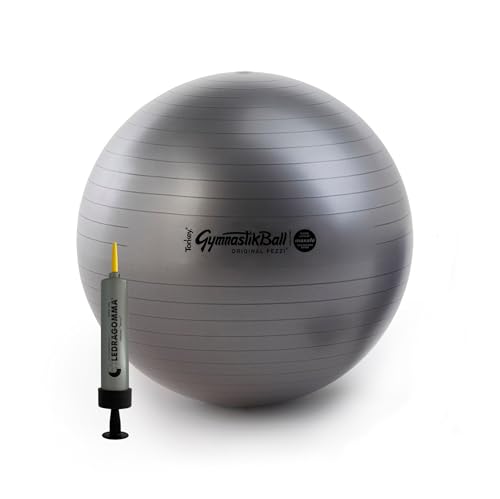 PEZZI Ball Maxafe 65 cm schwarz inkl. Original Pezziball-Pumpe Gymnastikball Sitzball von PEZZI