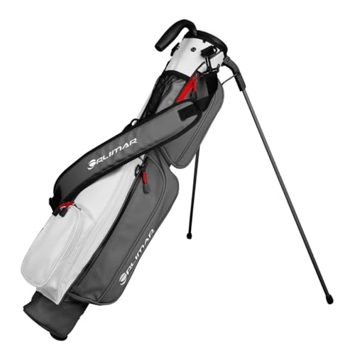 Orlimar Pitch 'N Putt Elite Sunday Golftasche aus Kunstleder mit Ständer für Damen und Herren, Grau/Weiß, klein, leicht, Par 3, Driving Range Golftasche für EIN Paar Schläger Tragegriff, Orlimar Pitch 'N Putt Elite Sunday Golftasche aus Kunstleder mit Ständer für Damen und Herren, Grau/Weiß, klein, leicht, Par 3, Driving Range Golftasche für EIN Paar Schläger Tragegriff, von Orlimar