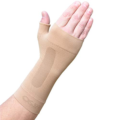 Orthosleeve® WS6 Handgelenkbandage | Natürliche Größe S (Handgelenkumfang 13-15,5 cm.) | Exklusive Kompressionstechnologie® mit 6 Zonen | Leichter, flexibler Komfort | Passt sich dem Handgelenk an | Schmerzlinderung bei Karpaltunnelsyndrom, Versauchung, Arthritis | Fördert die Durchblutung von OrthoSleeve