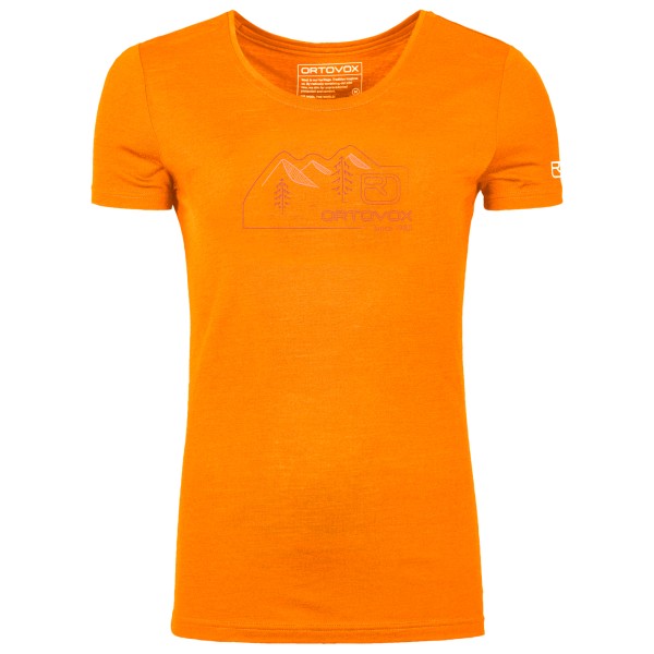 Ortovox - Women's 150 Cool Vintage Badge T-Shirt - Merinoshirt Gr L;M;S;XL;XS blau;orange von Ortovox