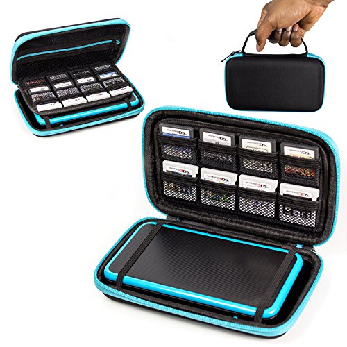 Orzly 2DS XL Case, Tasche für das Neu Nintendo 2DS XL - Aufbewahrungstasche / - Hartschalen Case/Cover/Hülle/Schutzhülle für die New Nintendo 2DS XL Konsole & Accesoires - BLAU auf Schwarz Orzly 2DS XL Case, Tasche für das Neu Nintendo 2DS XL - Aufbewahrungstasche / - Hartschalen Case/Cover/Hülle/Schutzhülle für die New Nintendo 2DS XL Konsole & Accesoires - BLAU auf Schwarz von Orzly