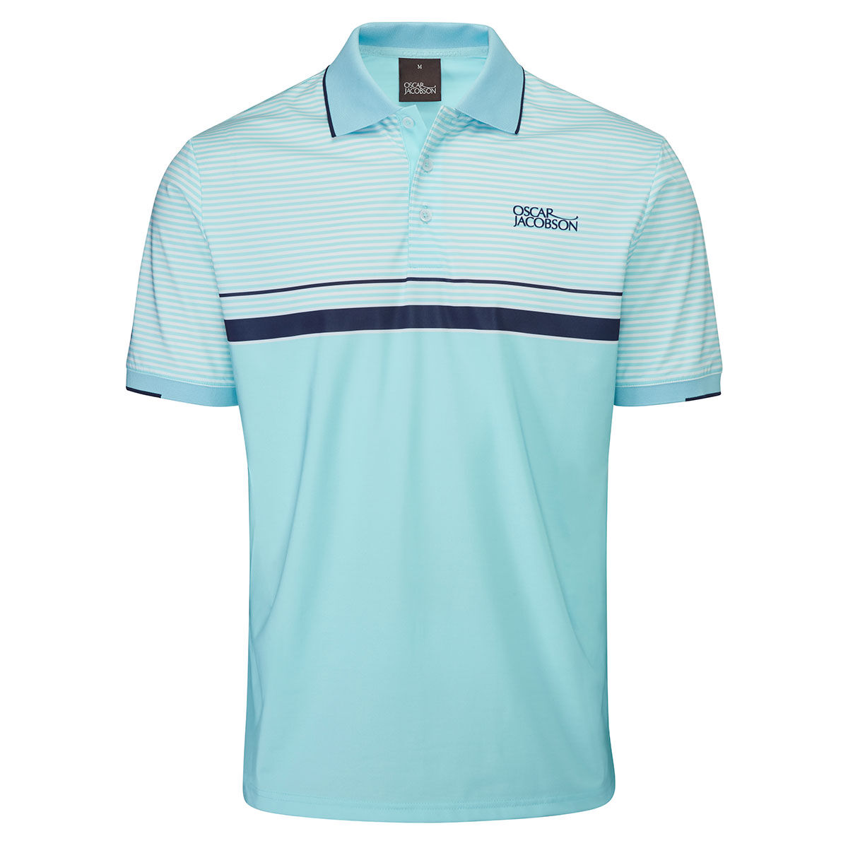Oscar Jacobson Mens Navy Blue Lightweight Stripe Chalfort Golf Polo Shirt, Size: Medium| American Golf von Oscar Jacobson
