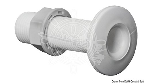 Osculati Borddurchlass m. Gewinde Kunststoff weiß 1/2 von OSCULATI