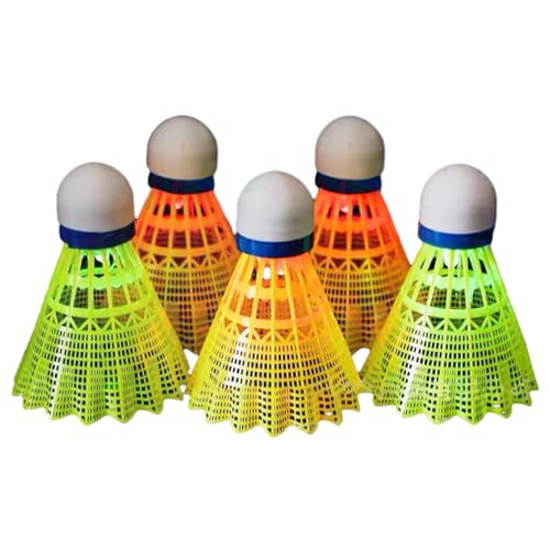 Osdhezcn LED-Badminton-Badminton-Federbälle, Federball, Badminton, Birdies, Beleuchtung, Badmintonball, Outdoor-Training, LED-Badminton-Federbälle, Birdies Ball-Set, 4 Stück von Osdhezcn