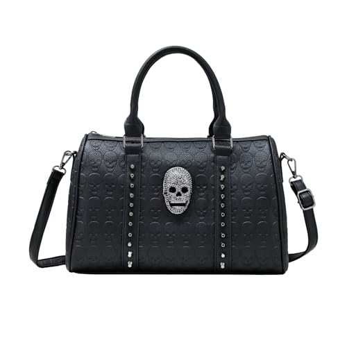 Punk Stil Tasche Große Kapazität Vintage Niet Schädel Tasche Vielseitige Schulter Tasche Für Frauen Handtasche Umhängetasche von Osdhezcn