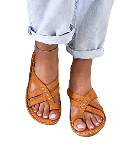 Osheoiso Damen Big Toe Hallux Valgus Sandalen Bequeme Plattform Pantoletten Zehentrenner Hausschuhe Sommer Strand Reise Schuhe Flach Flip Flops Braun 40 EU Osheoiso Damen Big Toe Hallux Valgus Sandalen Bequeme Plattform Pantoletten Zehentrenner Hausschuhe Sommer Strand Reise Schuhe Flach Flip Flops Braun 40 EU von Osheoiso