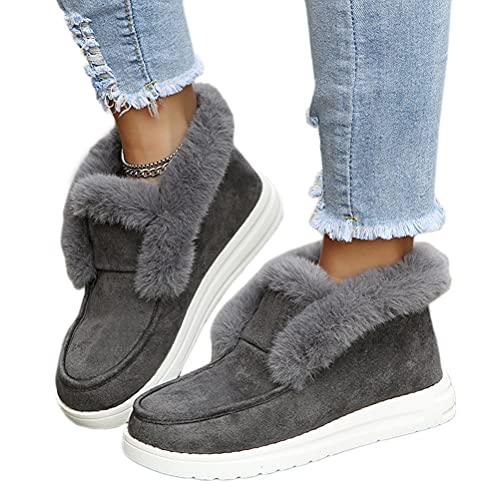 Osheoiso Warme Schuhe Damen Winter Outdoor Schuhe Freizeitschuhe Flache Schuhe Lässige Plüsch Fleece Schuhe Loafers Mokassins Slipper Schneestiefel Runde Zehe Stiefeletten B Grau 43 EU Osheoiso Warme Schuhe Damen Winter Outdoor Schuhe Freizeitschuhe Flache Schuhe Lässige Plüsch Fleece Schuhe Loafers Mokassins Slipper Schneestiefel Runde Zehe Stiefeletten B Grau 43 EU von Osheoiso