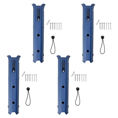 Oshhni 4-teilige Angelrutenhalter, Angelrutenständer, Angelrutenhalter, praktischer Kleiderbügel-Organizer, leichtes Aufbewahrungsregal für Röhrenruten, Blau von Oshhni