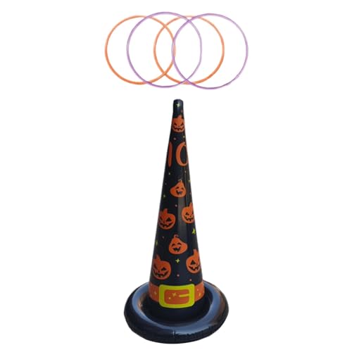 Oshhni 5X Halloween Ringe Werfen Spiel Sport Kegel Halloween Spiele Aufblasbare Hüte für Halloween, Orange von Oshhni