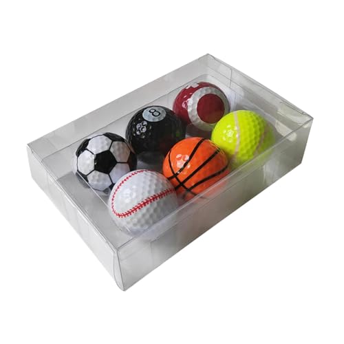 Oshhni 6 Stück Golfbälle Geschenkset für Sammler 1,68 Zoll Boxed Golfzubehör für Training Und Outdoor Aktivitäten, Sportbälle von Oshhni