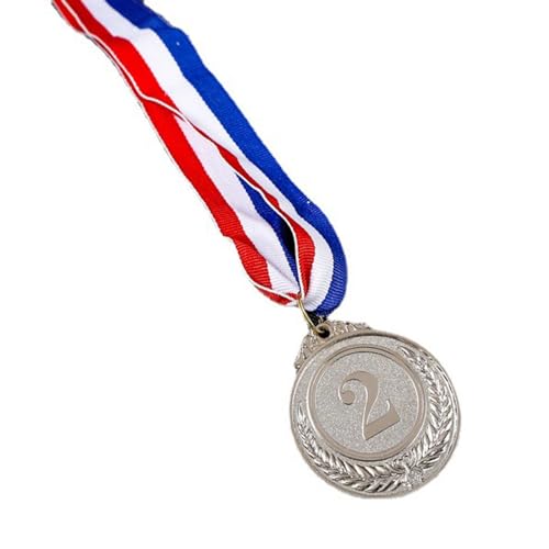 Oshhni Auszeichnungsmedaille mit Band Siegermedaille Trophäe Medaille für Spiele Partys Wettbewerb Basketball, Silber von Oshhni
