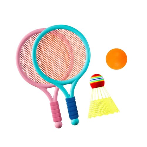 Oshhni Badminton-Tennis-Set für Kinder, Tennisschläger-Set, Badmintonschläger, Tennisschläger für Kinder zum Spielen, Blau und Pink von Oshhni