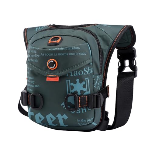 Oshhni Bag, Hüfttasche, mehrere Taschen, multifunktionale tragbare Brusttasche für Herren, Hüfttasche für Reisen, Sportreiten, dunkelgrün von Oshhni