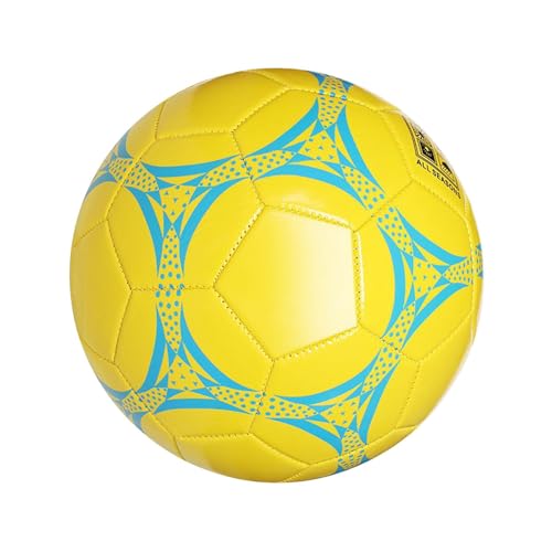 Oshhni Fußball, Größe 5, Spielzeug, verschleißfest, Trainingsball, offizieller Spielball für Erwachsene, Teenager, Kinder, für drinnen und draußen, Helles Gelbblau von Oshhni