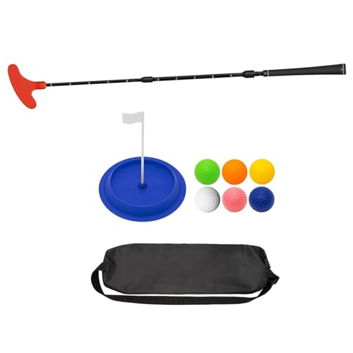 Oshhni Golf-Putter mit 6 Golfbällen und Golf-Putting-Cup, einziehbarer, Verstellbarer Golf-Putting-Schläger aus Aluminiumlegierung, Rot von Oshhni