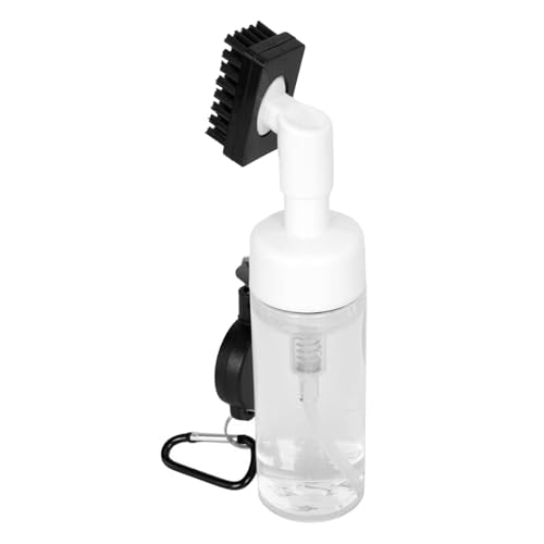 Oshhni Golfschlägerbürste, Rillenreiniger, Golfschläger-Rillenreinigungsbürste mit nachfüllbarer Wasserflasche, Golf-Wasserbürste, White W Retractable von Oshhni