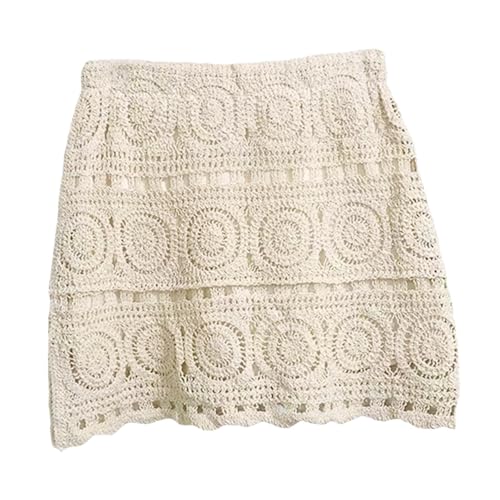 Oshhni Häkelrock-Kleid für Damen, Trendiger Strand-Strickrock für den Sommer, Reisen und Einkaufen Oshhni Häkelrock-Kleid für Damen, Trendiger Strand-Strickrock für den Sommer, Reisen und Einkaufen von Oshhni