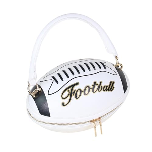 Oshhni Damen Tote Bag Vintage PU Leder Handtaschen, Handtaschen in Form eines American Football, Tote Umhängetasche mit Reißverschluss, Casual Handtaschen zum Einkaufen, Arbeit, Urlaub, Weiß Oshhni Damen Tote Bag Vintage PU Leder Handtaschen, Handtaschen in Form eines American Football, Tote Umhängetasche mit Reißverschluss, Casual Handtaschen zum Einkaufen, Arbeit, Urlaub, Weiß von Oshhni